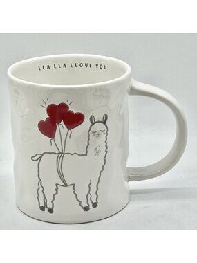 Paper Destiny Coffee Mug LLA LLA LOVE YOU Heart Balloons Llama Valentines Day